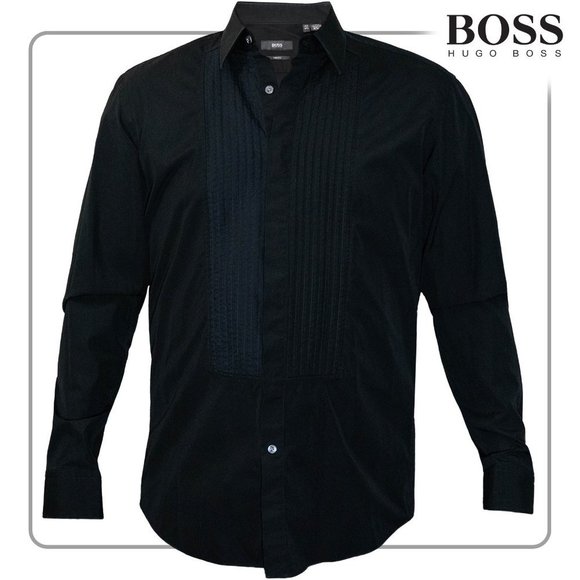 Hugo Boss Men's Black Tuxedo Shirt (size 42) - Picture 1 of 5